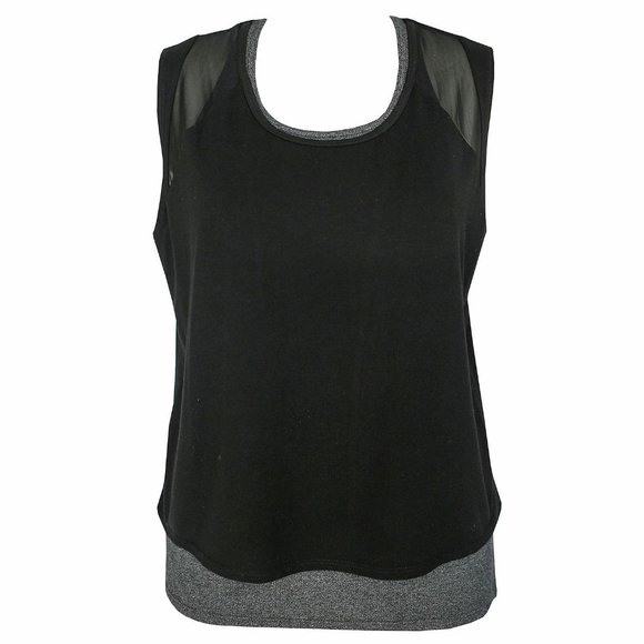 NEW WITH TAGS TANGERINE TWOFER TOP - BLACK/GRAY - Picture 1 of 3
